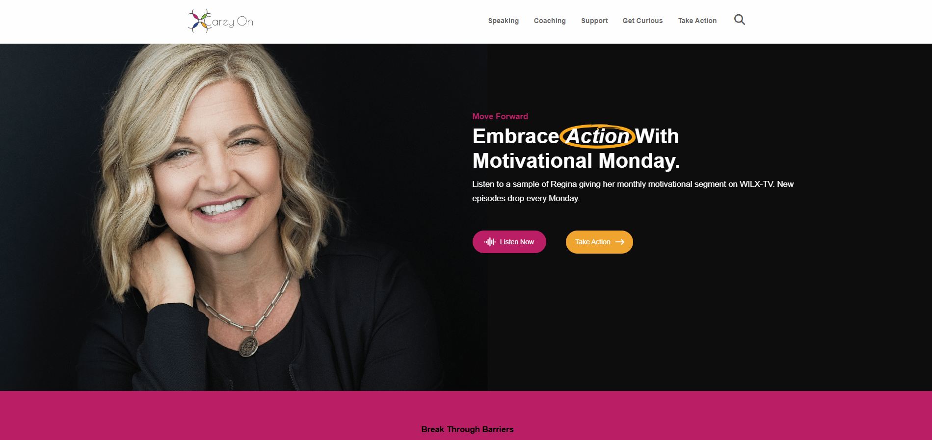 queen of action, regina carey website, regina carey